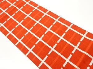 本場筑前博多格子模様織出し名古屋帯